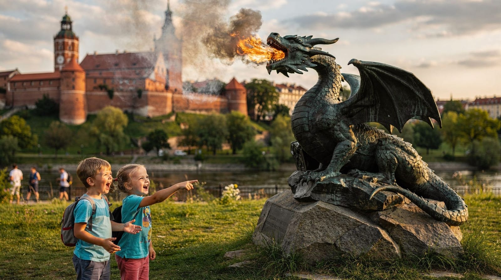 Dragon hunting with kids in Kraków