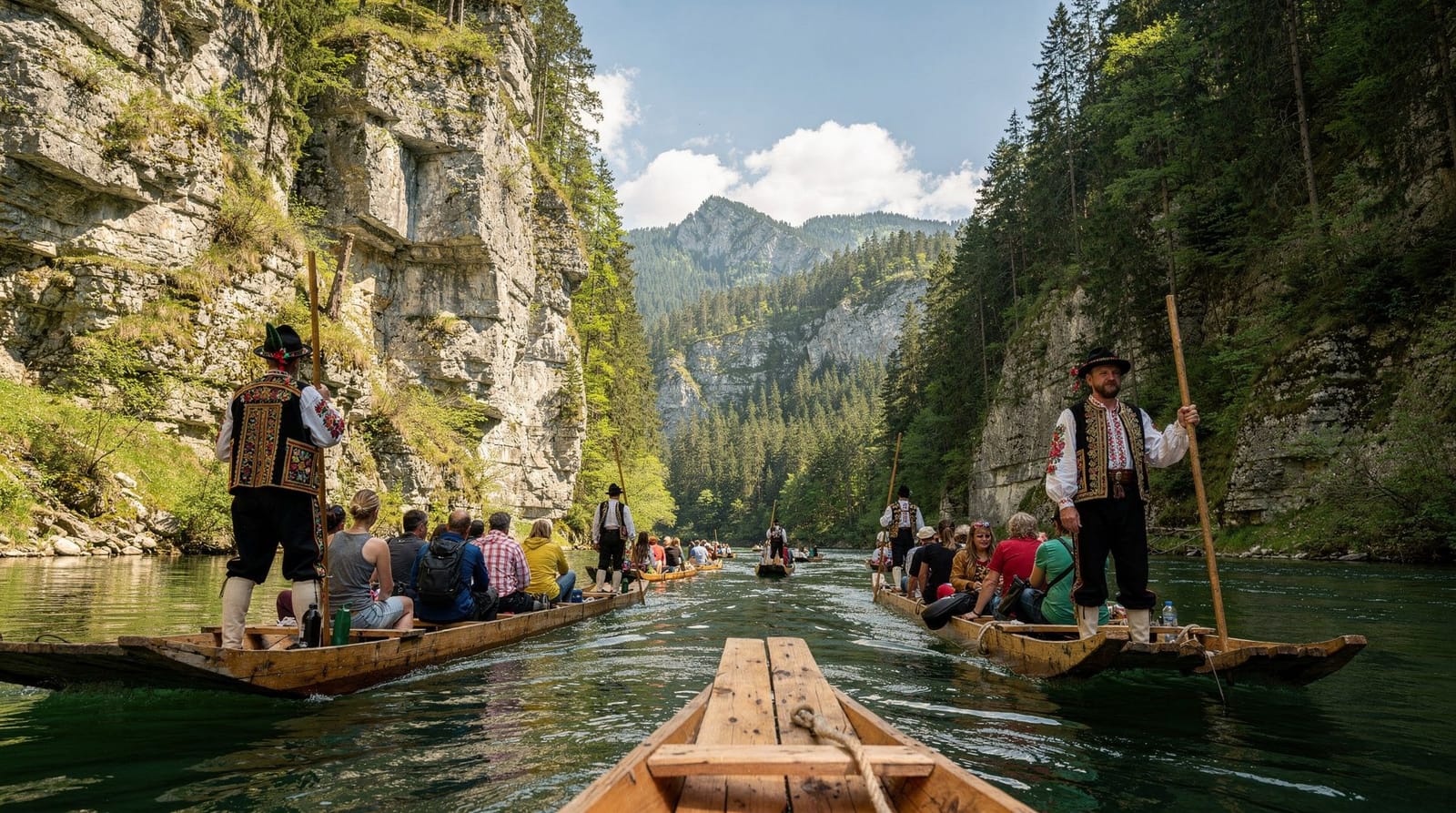 Dunajec Gorge: traditional raft rafting through the Pieniny