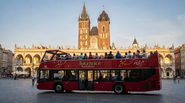 Hop-on hop-off bus in Kraków: honest guide to the HoHo tour — Kraków hop-on hop-off bus — routes, stops, prices in PLN, 24/48/72-hour tickets,