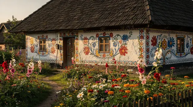 Zalipie painted village day trip from Kraków: folk art guide — Day trip guide to Zalipie from Kraków — Poland's painted village with flower mur