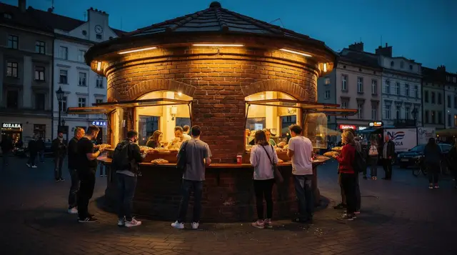Zapiekanka: Kraków's street food icon at Plac Nowy — Zapiekanka — Kraków's toasted baguette street food at Plac Nowy, Kazimierz. Wher