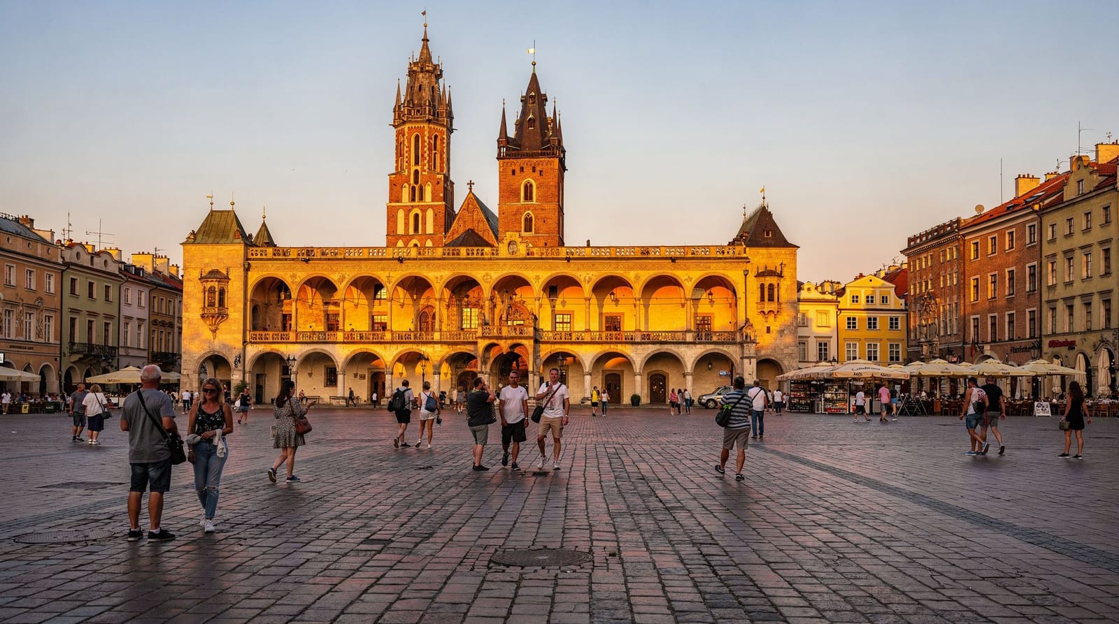 Panoramic view of Kraków's Old Town with Wawel Castle and the Vistula River